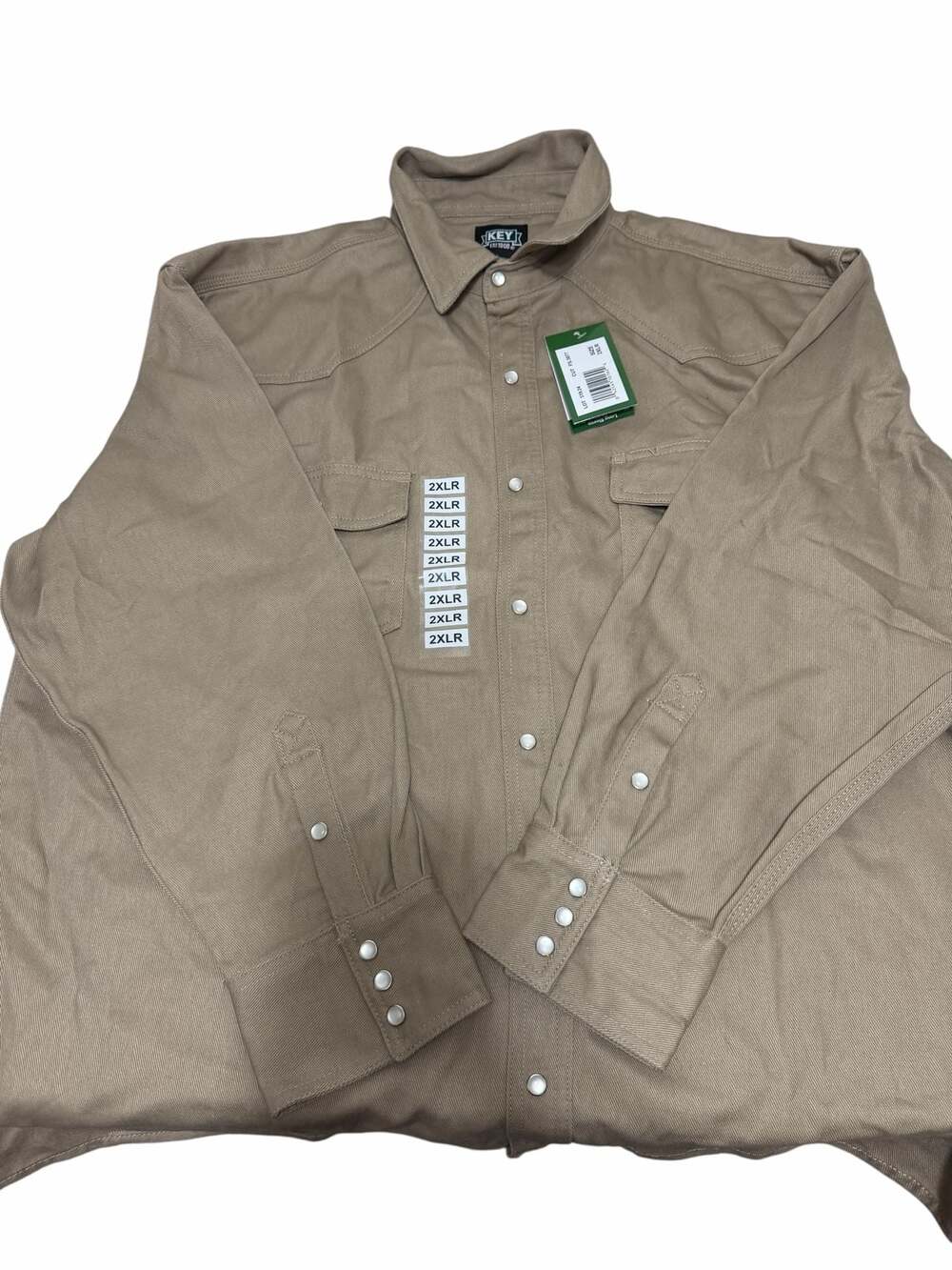 Men's Long Sleeve Welder's Western Work Shirt, Key 519.24 Khaki
